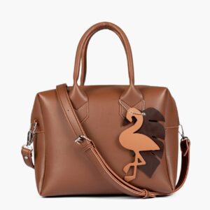 Raibros Women's Mini Bowling Bag - Premium Faux Leather Handbag - Horse Brown
