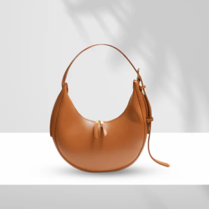 Raibros Women's U-Shaped Hobo Bag - Sleek Synthetic Leather Handbag - Brown